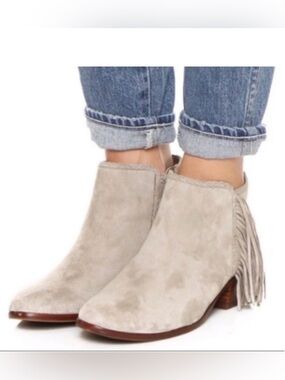 Sam Edelman Paige ankle boots Size 8.5 fringe suede leather‎ Cowgirl western